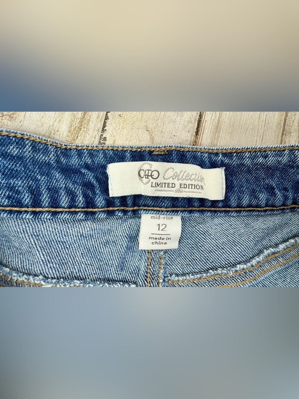 Cato Collection Limited Edition Jeans Women's 12 (32x26) Blue Straight Floral - Picture 4 of 11